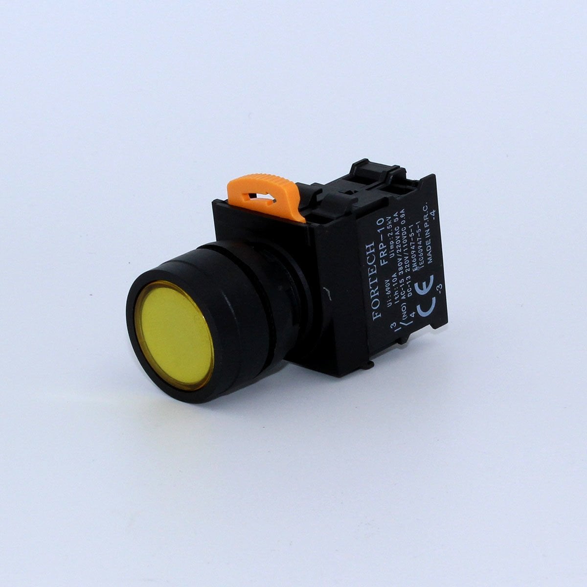 Fortech Yaylı Ledli Sarı Start Butonu 24V