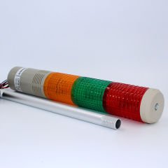 Fortech Led Ampullu Üç Katlı Işıklı Kolon Kırmızı 24V
