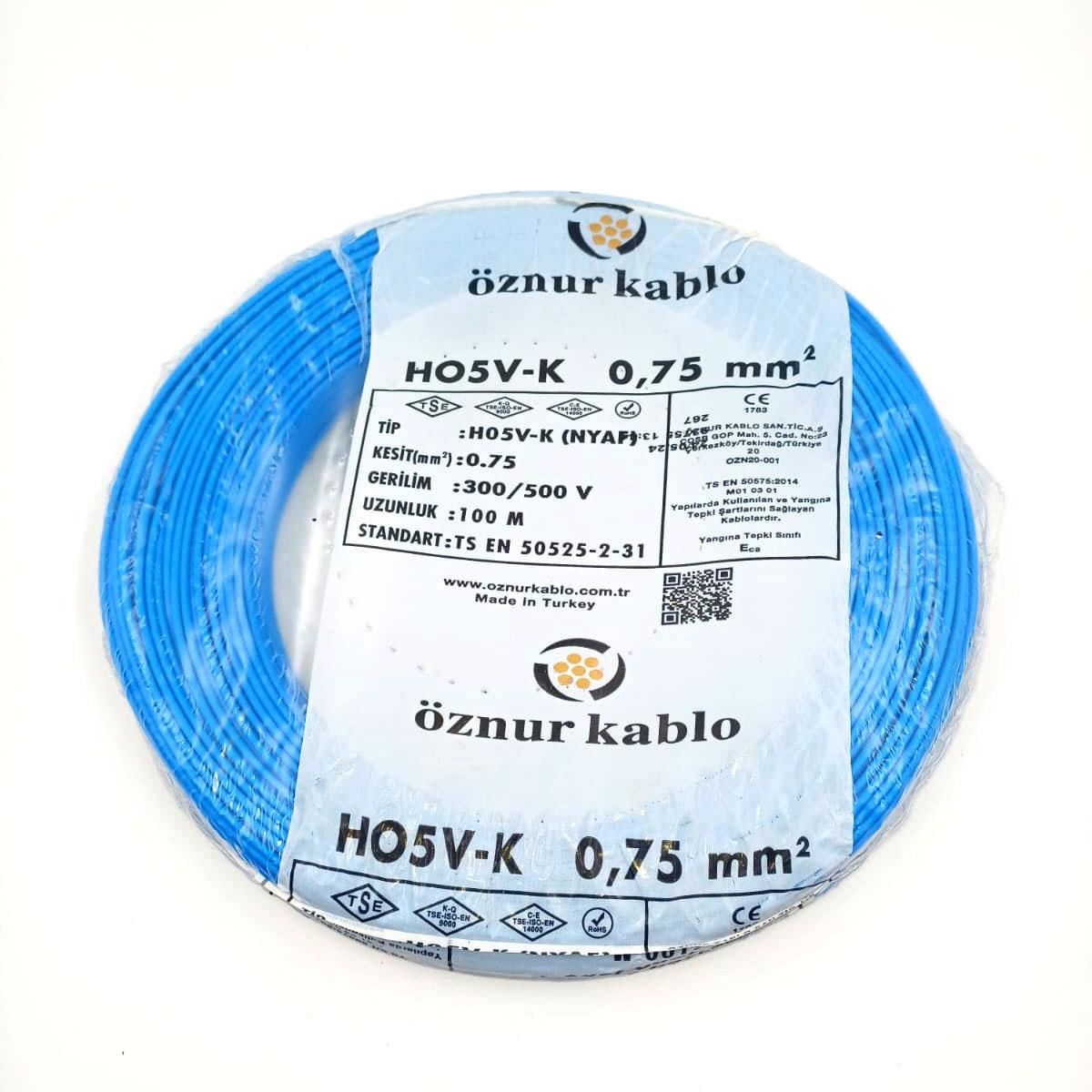 0.75mm² Nyaf Kablo Mavi