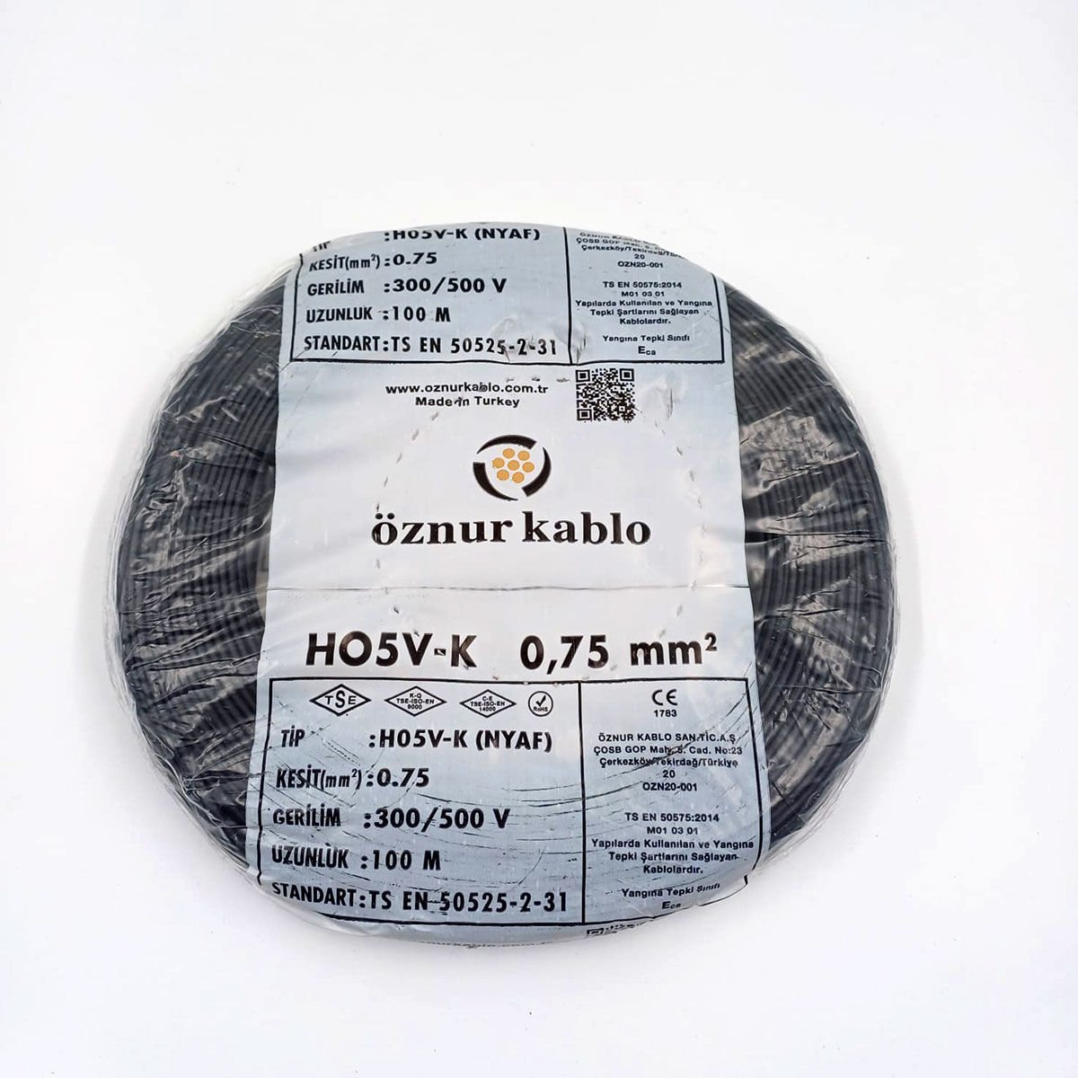 0.75mm² nyaf Kablo Siyah