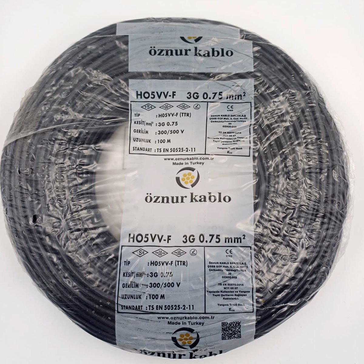 3X0,75mm² ttr Kablo Siyah