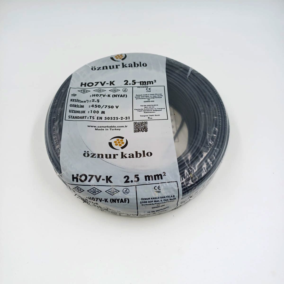 2.5mm² Nyaf Kablo Siyah