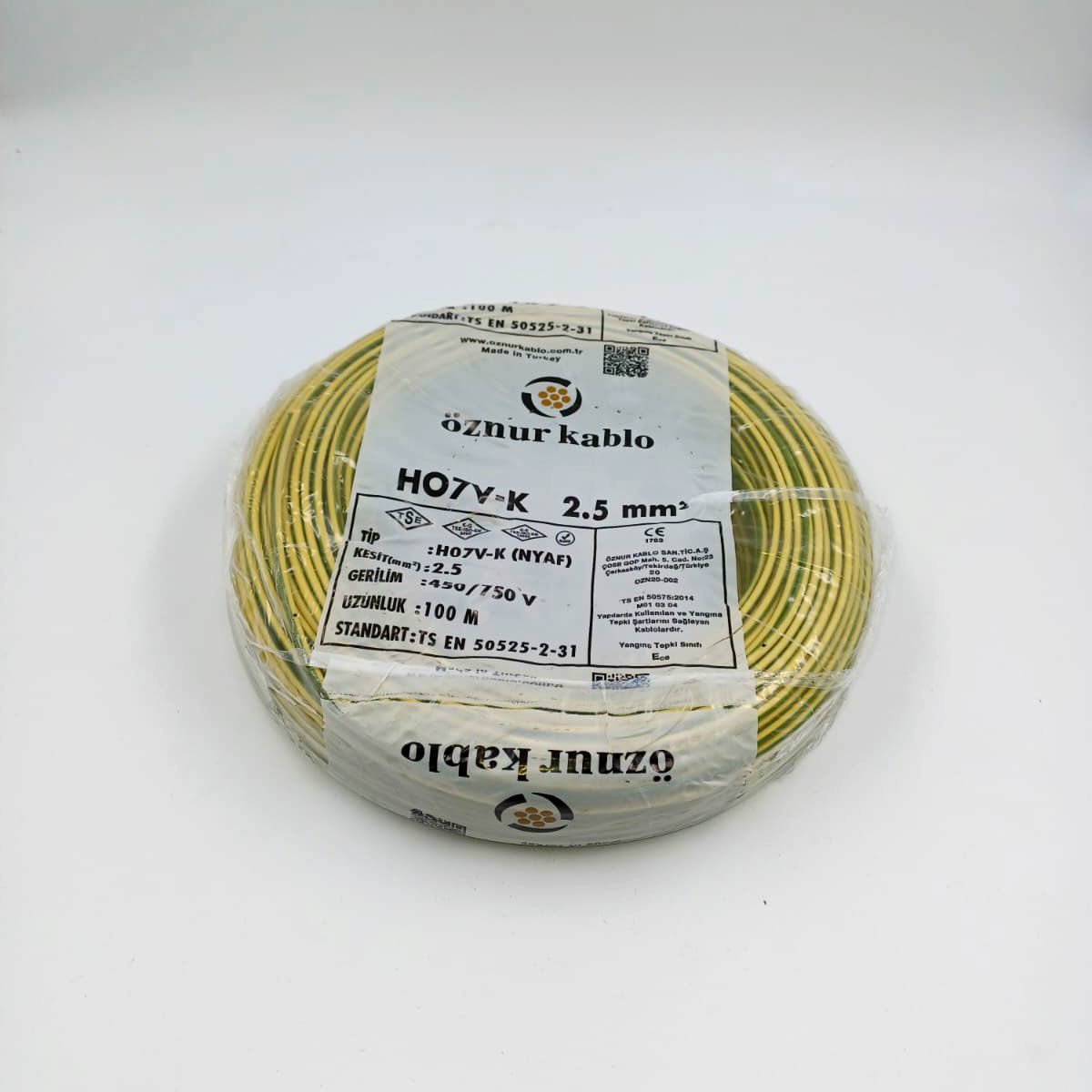 2.5mm² Nyaf Kablo Sarıyeşil