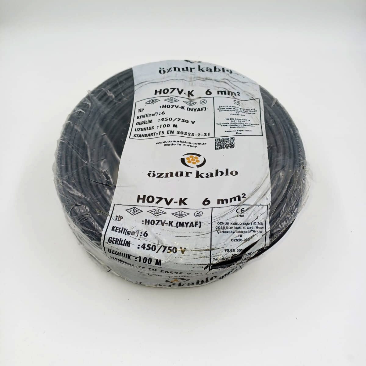 6mm² Nyaf Kablo Siyah