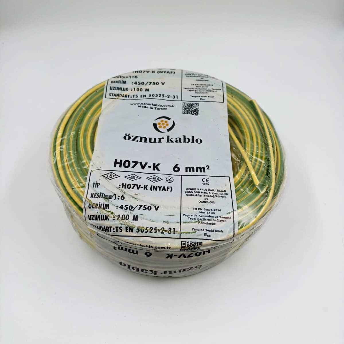 6mm² Nyaf Kablo Sarıyeşil