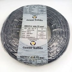 4X0,75mm² ttr Kablo Siyah