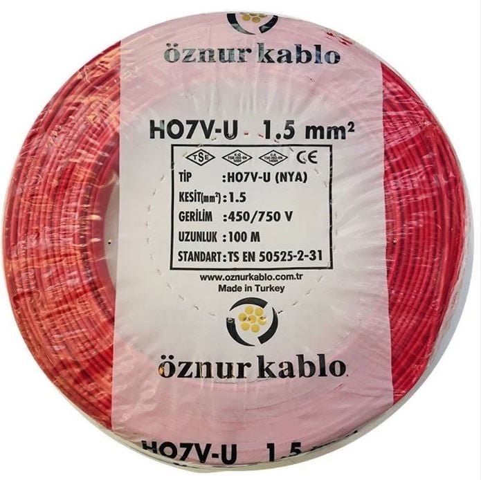 1.5mm² Nya Kablo Kırmızı