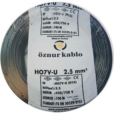 2.5mm² Nya Kablo Siyah