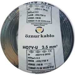 2.5mm² Nya Kablo Siyah