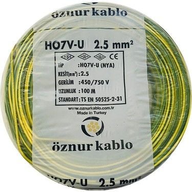 2.5mm² Nya Kablo Sarıyeşil