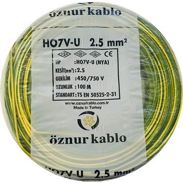 2.5mm² Nya Kablo Sarıyeşil