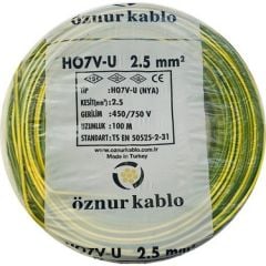 2.5mm² Nya Kablo Sarıyeşil