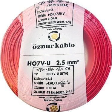 2.5mm² Nya Kablo Kırmızı
